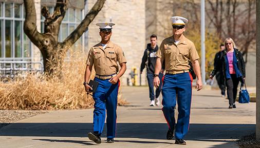 Military students on campus