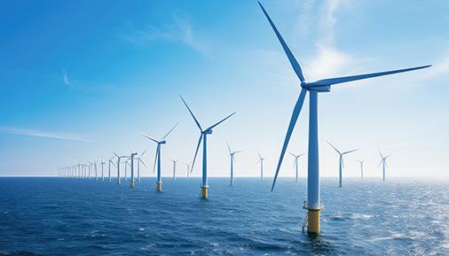 wind turbines in the ocean